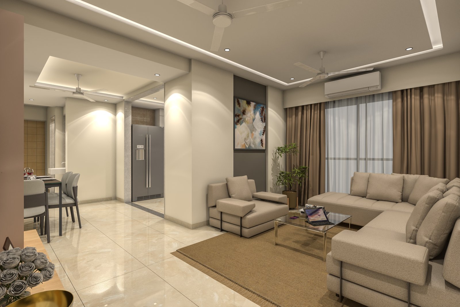 Nakshatra Heights living room rendering